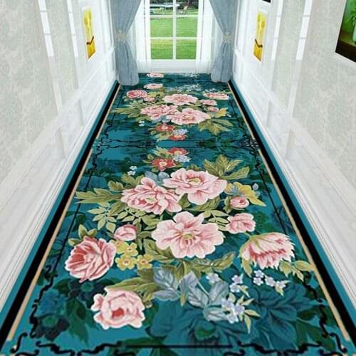 Nordic Style Living Room Carpets 3D Gold Flower Leaves Corridor Mat Bedroom Kitchen Rug Decor Floor Area Rug Non-slip Doormat