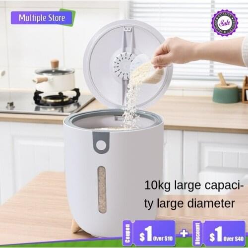 Kitchen Container 10L 20L Cereal Bucket Proof Insect Moisture Rice Cylinder Grain Sealed Jar Home Storage Pet Dog Food Store Box