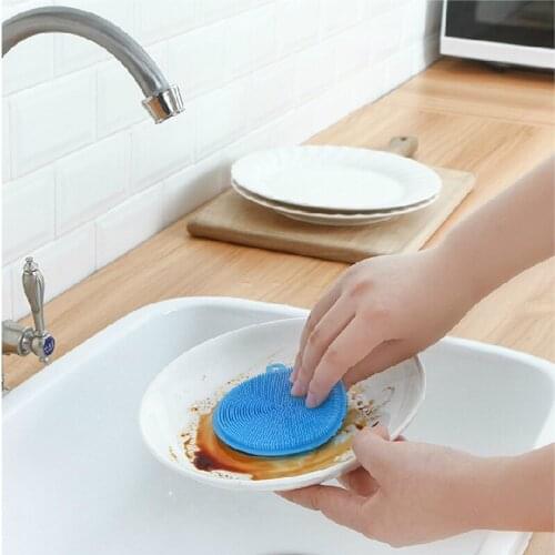 Kitchen Dishes Silica Gel Dishcloth Pure Silicon Dishwashing Brush Cleaning cloth Multi-functional Oil-Free Useful Product Partl