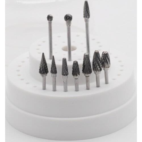 Lab Supplies Dental Nitrate Tungsten Steel Material Burs With Bur Holder Block For Dental