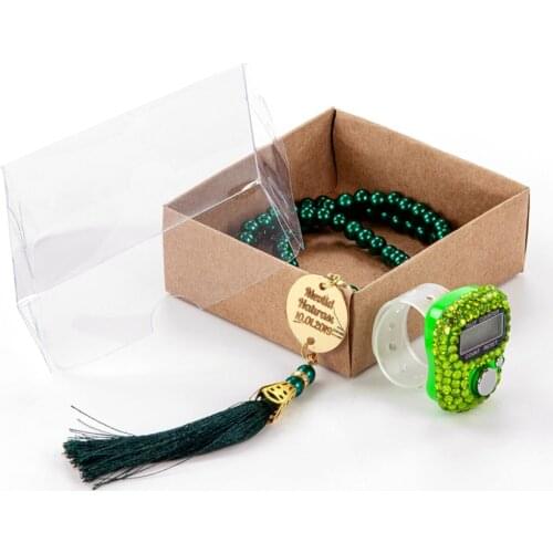 Mothers Day For Pleksili Pearl Tesbihli Zikirmatikli Set-Green Color