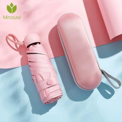 Mini Capsule Umbrella Windproof Five-folding Sun Protection Anti-UV UPF50+ Umbrella Parapluie Folding Women Pocket Umbrellara