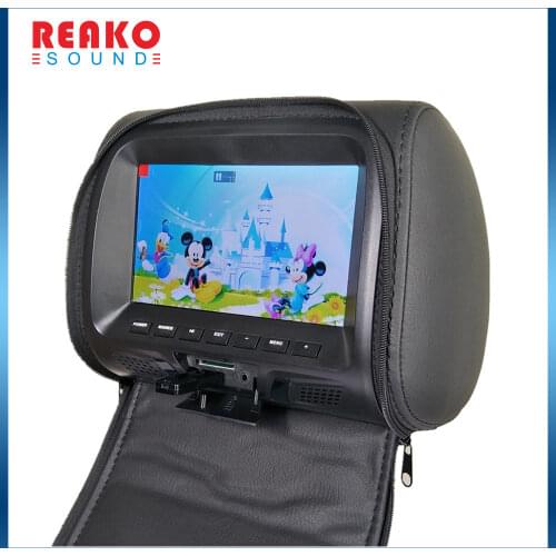 Universal 7" screen Car Headrest monitor MP4 MP5 player Pillow monitor Support AV/USB/SD input/FM/Speaker/Headphone/Car camera