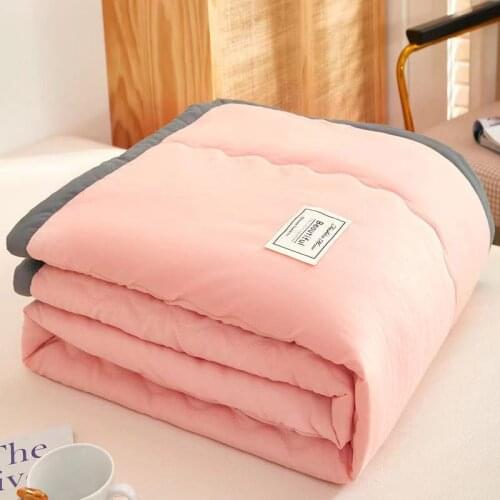 Washable Solid Color Summer Air Conditioning Quilt Double Queen Size Soft Washable Duvet Office Nap Blanket Quilt comforter