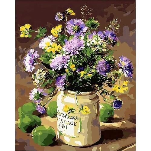 DIY Paint By Numbers for Beginner,Flowers Field Paint By Number Kit on Canvas 16X20Inch (No Frame),Craft for Wall Decor