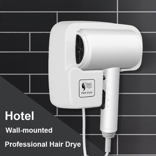 Wall Mounted Hair Dryer Professional Hair Dryers Hotel Bathroom Constant Temperature Blow Dryer with Holder Base Free Punching