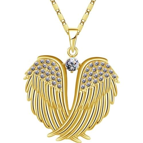 New AAA Cubic Zirconia Double Feather Necklace For Women Man Lovers Feather Pendant Chain Necklace Engagement Jewelry collier