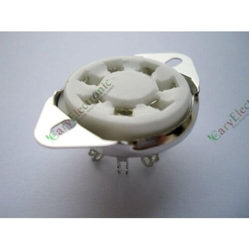 Wholesale and retail 20pc New 7pin Ceramic vacuum tube socket top mount valve Fr 2A7 6A7 audio amp DIY free shipping