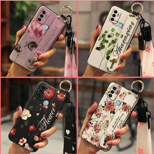 Lanyard Shockproof Phone Case For OPPO A53 2020/A32 2020 Anti-knock Wristband Dirt-resistant