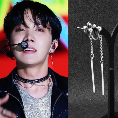 New Fashion Korea Unisex Punk Stud Earrings Stainless Steel Tassel Chain Rock Hip Hop Street Ear Clip Trend Hipster Earring Gift