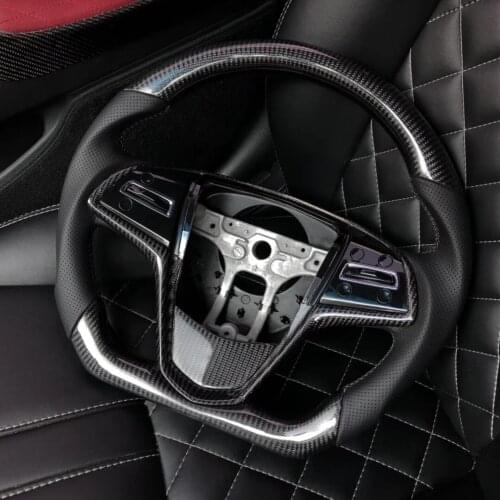 Matt/Gloss Cuatomized Real Carbon Fiber Sports Steering Wheel Alcantara Leather compatible for Cadillac CTS ATS 2017-2021