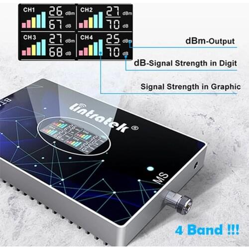 Lintratek Cellular Amplifier Band 20 800 900 1800 2100 2G 3G 4G Signal Booster 4 band GSM 4g LTE/DCS WCDMA Mobile Phone Repeater