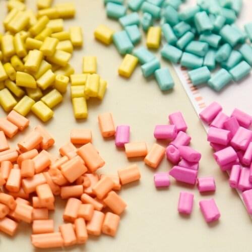 Spring macaron color cut large grain rice beads cute bead string embroidery hairpin DIY hand-made accessories