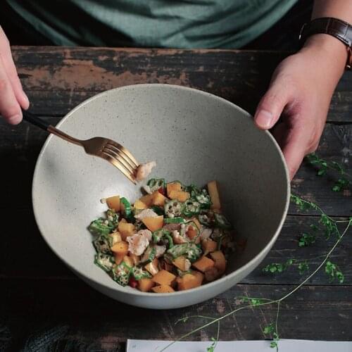 Japanese household art dishes ceramic rice bowl creative personality ramen bowl irregular large bowl noodle bowl restaurant