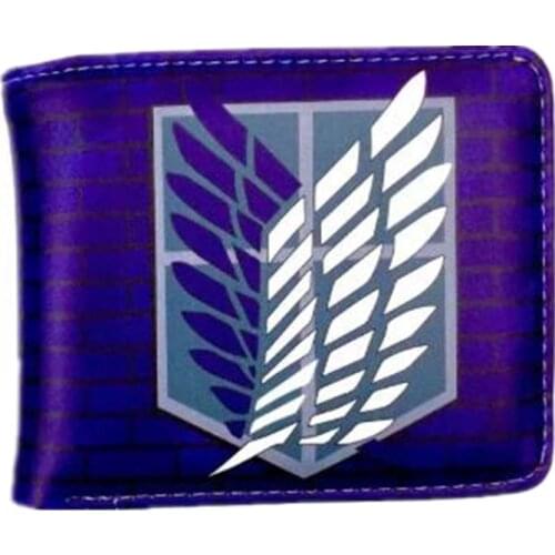 Japanese AnimeAttack on TitanShort Wallet With Coin Pocket Zipper Poucht Billetera