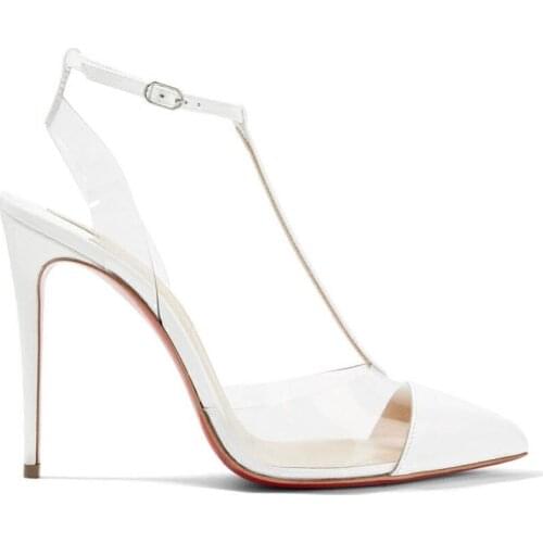 Women Sandals Stitching Sexy Transparent Hollow Pumps High-heeled Stiletto Heel Shoes Women Sexy Pumps 2020 Girls