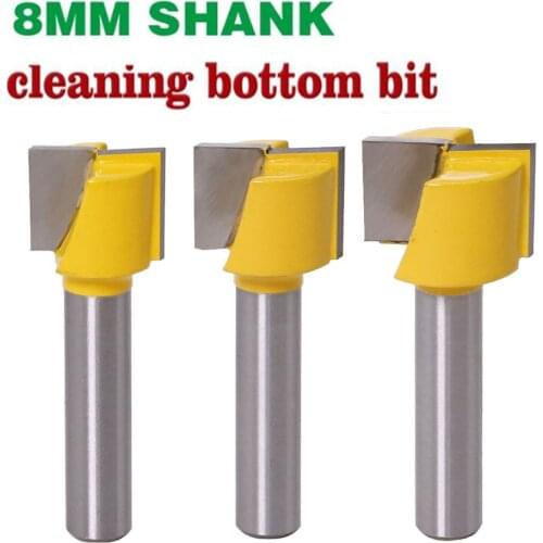 1PC 8mm Shank Tungsten Carbide Bottom Cleaning Straight/Dado Router Bit Diameter16,18,20mm Wood Cutting Tools
