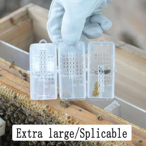 100PCS Wholesale Large Space Bee Virgin Queen Bees Mail Post Transmit Box Cage Caging Plastic Transparent Beekeeping Supplies