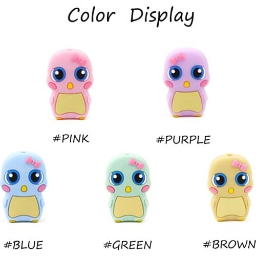 100PCS Silicone Duck Chew Teether Beads Chick Clip Baby DIY Pacifier Chain Necklace Pendent Jwelry Infant Carton Chewable Toys