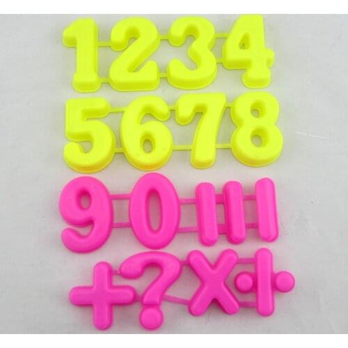 16Pc/st Sand moulds Beach Toys numbers and math symbols colorful education Model Amazing DIY Indoor Clay