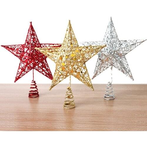 2pc New Christmas Tree Top Decorations Stars For Home House Table Topper Decor Accessories Ornament Xmas Decorative Supplies