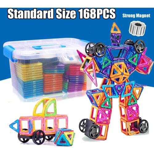 20-168pcs Standard Size Magnetic Designer Construction Set Magnetic Building Blocks Modeling & Building Toys For Children Gift