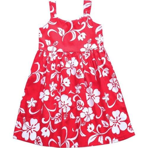 2018 baby Girls Summer Dress Child Flower Vest Red Dress kids Korean Fashion Print Dress Bohemian Style Childrens clothing