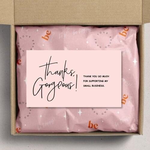 30pcs/pack white thank you card for supporting business package decoration "beyond grateful" business card handmade with love