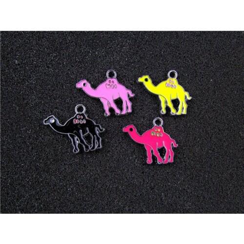 AE768 Mix Color 20Pcs Alloy Metal Enamel camel Charms Pendant 24x22mm