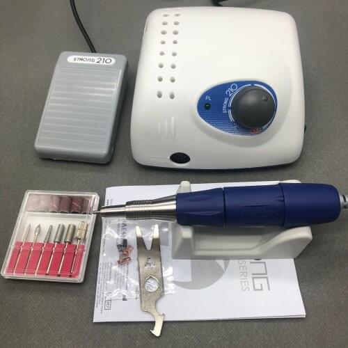 45K New Arrival STRONG 210 plus PRO 105 105L Handpiece 65W 45000rpm Nail Drills Manicure Machine Pedicure Electric File Bits