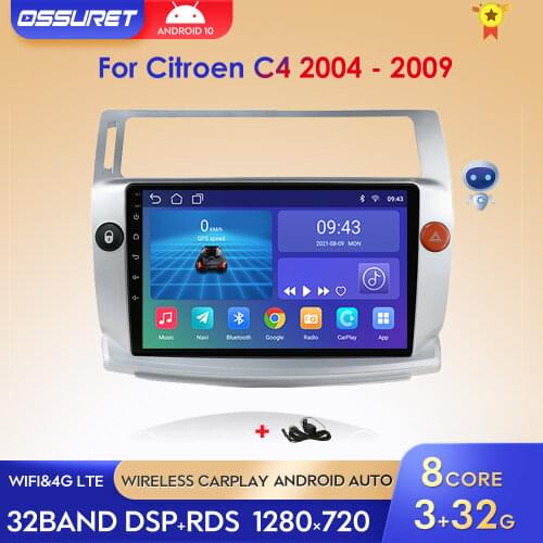 2G+32G Android 10 Car Radio for Citroen C4 C-Triomphe C-Quatre 2004-2009 car dvd player car accessory 4G multimedia