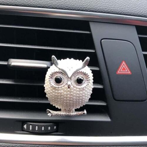 Owl Faux Pearl Car Auto Air Vent Outlet Freshener Fragrance Perfume Clip Decor 2020