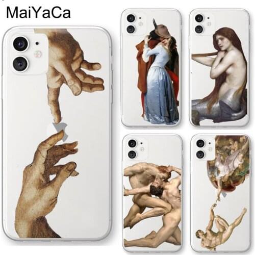 MaiYaCa Aesthetic Renaissance Art Transparent Case For iPhone 12 mini 11 Pro Max SE 2020 6S 7 8 Plus 5S XS Max XR X Cover Coque