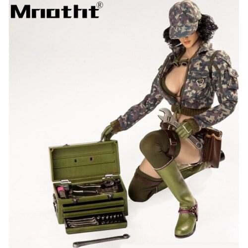 CT007 1/6 Yellow / Black /Camo Female Repair Girl Character Set with Head for 12" HT PH LD JIAOU DOLL Action Figure DIY m5 Toy