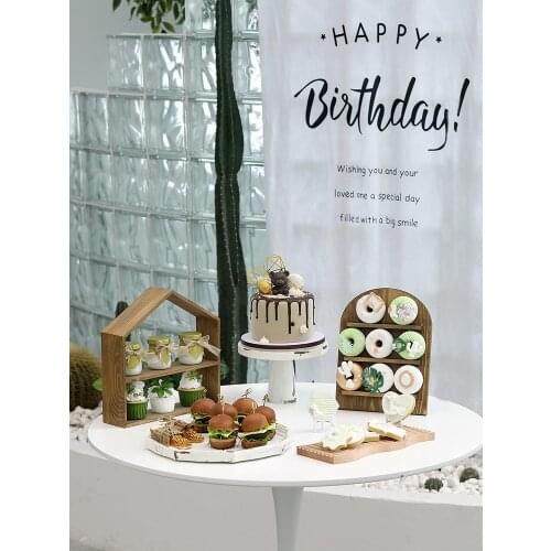 Wooden Cake Decoration Accessories Cake Stands Sets Dawn Wedding Party Cupcake Display Stands Plates for Kitchen Bakeware