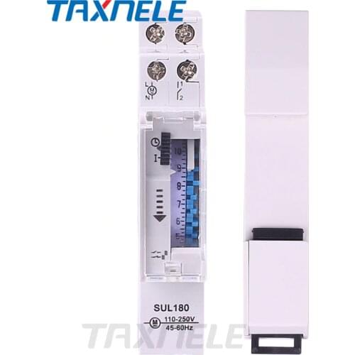 DIN Rail SUL180 Time Switch Mechanical Timer Switch 24 Hours Programmable Timer 16A Time Switch