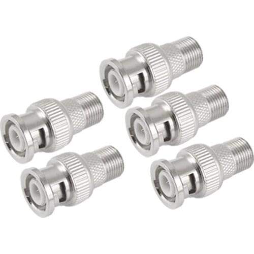 F Female to BNC Male Coax RF Connector RG6 RG59 Adapter x 5