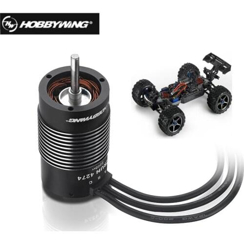 Hobbywing EZRUN SL 4274 Senseless 4 Poles 2200KV High Frequency Brushless Motor Black for 1/8 Rc Car