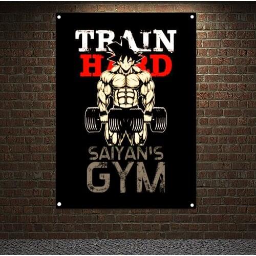 Man Body Building Wallpapers Canvas Painting Home Decor Exercise Banner 4 Grommets Flag Wall Hanging Muscular Body Poster F6