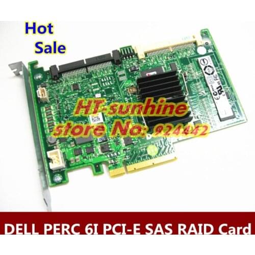 Hot sale 2PCS/LOT PERC 6I RAID6 SAS RAID CONTROLLER PCI-E Card WY335 Card for Dell Poweredge with battery and bracket