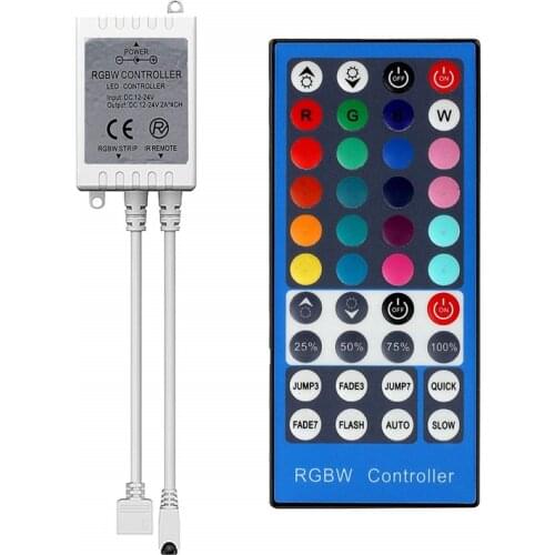 Conntroller 40Key Strip RGBW/RGBWW SMD 5050 LED Strip Light DC 12V 24V 6A IR Infrared Remote Controller Dimmer 20 Colors
