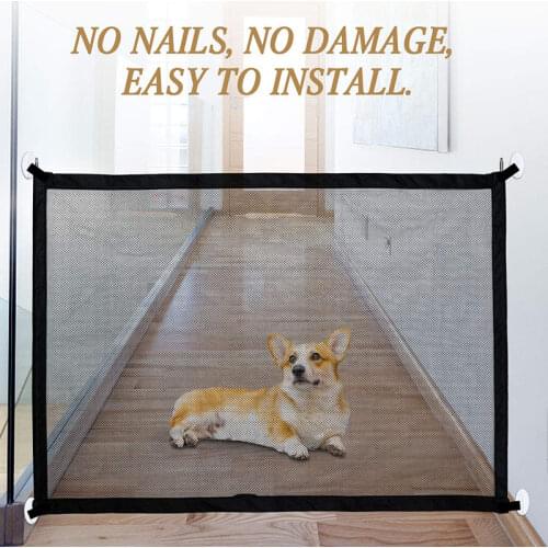 Home Pet Dog Fences Pet Isolated Network Stairs Gate Folding Mesh Playpen for Dog Cat Baby Safety Fence Dog Cage Pet Supplies