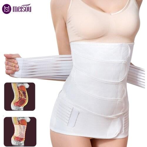 Meisou Belly/Abdomen/Pelvis Postpartum Belt Body Recovery Shapewear Belly Slim Waist Cinchers Breathable Waist Trainer Corset