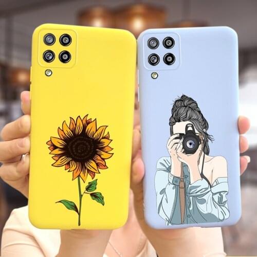 Cute Sunflower Case For Samsung Galaxy A22 Case SM-A225F Soft Silicone Back Cover Phone Cases For Samsung A22 A 22 4G A225F Bags