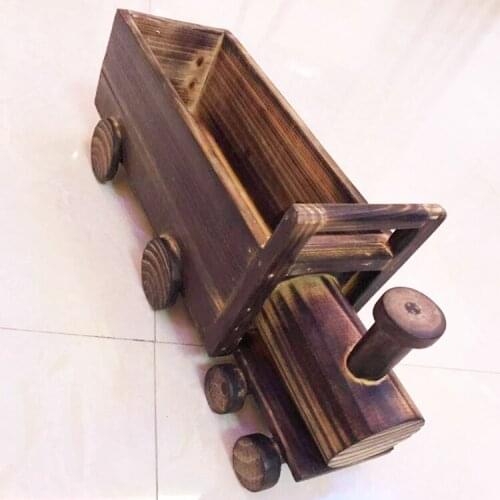 Meat Flowerpots Home Furnishings Balconies Wood Wooden Solid Indoor Trains Style Set Type Small Train