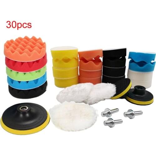 30pcs Polishing Pad Kit 8pcs 5inch 22pcs 3inch Car Polish Sponge Pads Set Waxing Pads Buffer Kit Hand Tool For Car Polisher