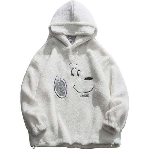 2020 New Arrival Red Card Cartoon Embroidered Hooded Fleece Men And Women Street Hip Hop Coat Casual Animal Loose Thick Hoodies