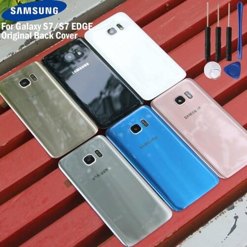 Original Samsung Back Battery Cover Glass Housing For Samsung GALAXY S7 edge G9350 S7 G9300 Battery Glass Case Custom Edition
