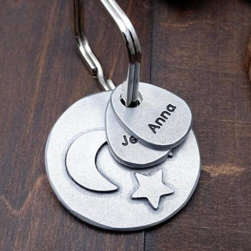 Personalized Dad Key Chain Gift for Grandpa Kids Names Custom Mom Keychain Personalized Mom Keyring Gift for Grandma