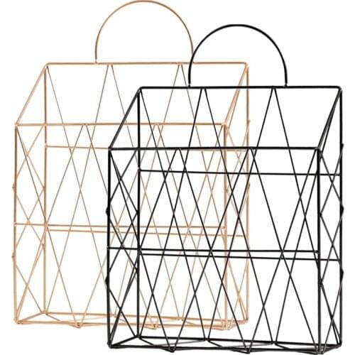 Magazine Holder Hanging Wall Mounted Newspaper Periodical Book Document File Organizer Basket Metal Shelf Storage Container